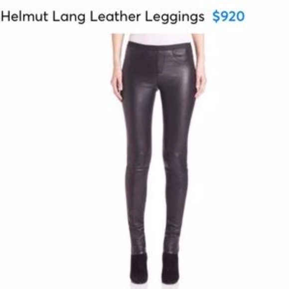 HELMUT LANG STRETCH LEATHER LEGGINGS - Picture 2 of 5